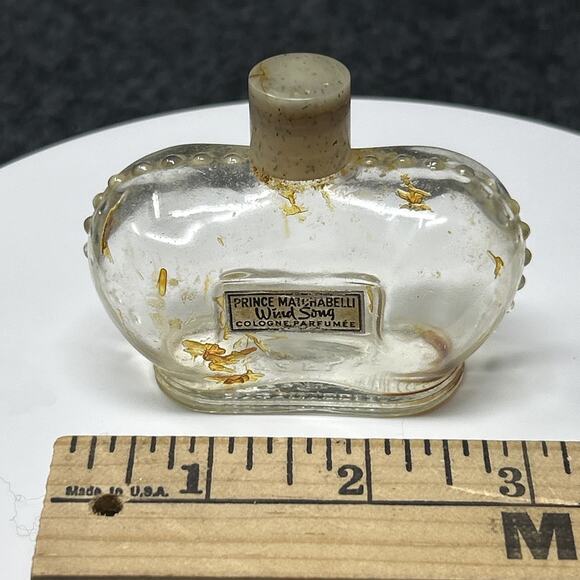 Vtg Prince Matchabelli Wind Song Mini Glass Cologne Bottle Royal Vanity Decor - Picture 1 of 9